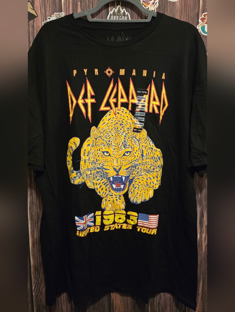 Def Leppard Pyromania 1983 Tour Black Band Tee